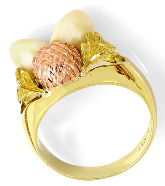 Foto 3 - Grandeln Schmuck Set Ring Ohrringe Collier Brosche Gold, R6608