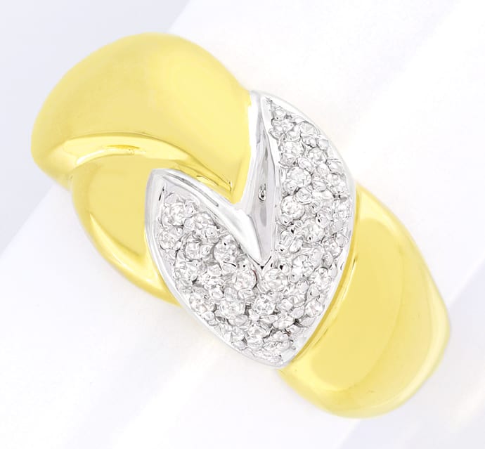 Foto 2 - Breiter Design-Goldbandring 32 Diamanten 14K, S5982