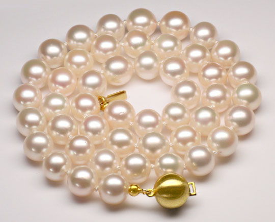 Foto 1 - Einmalig Perfekte 9mm Perlen, Akoya Perlenkette Schmuck, S6672